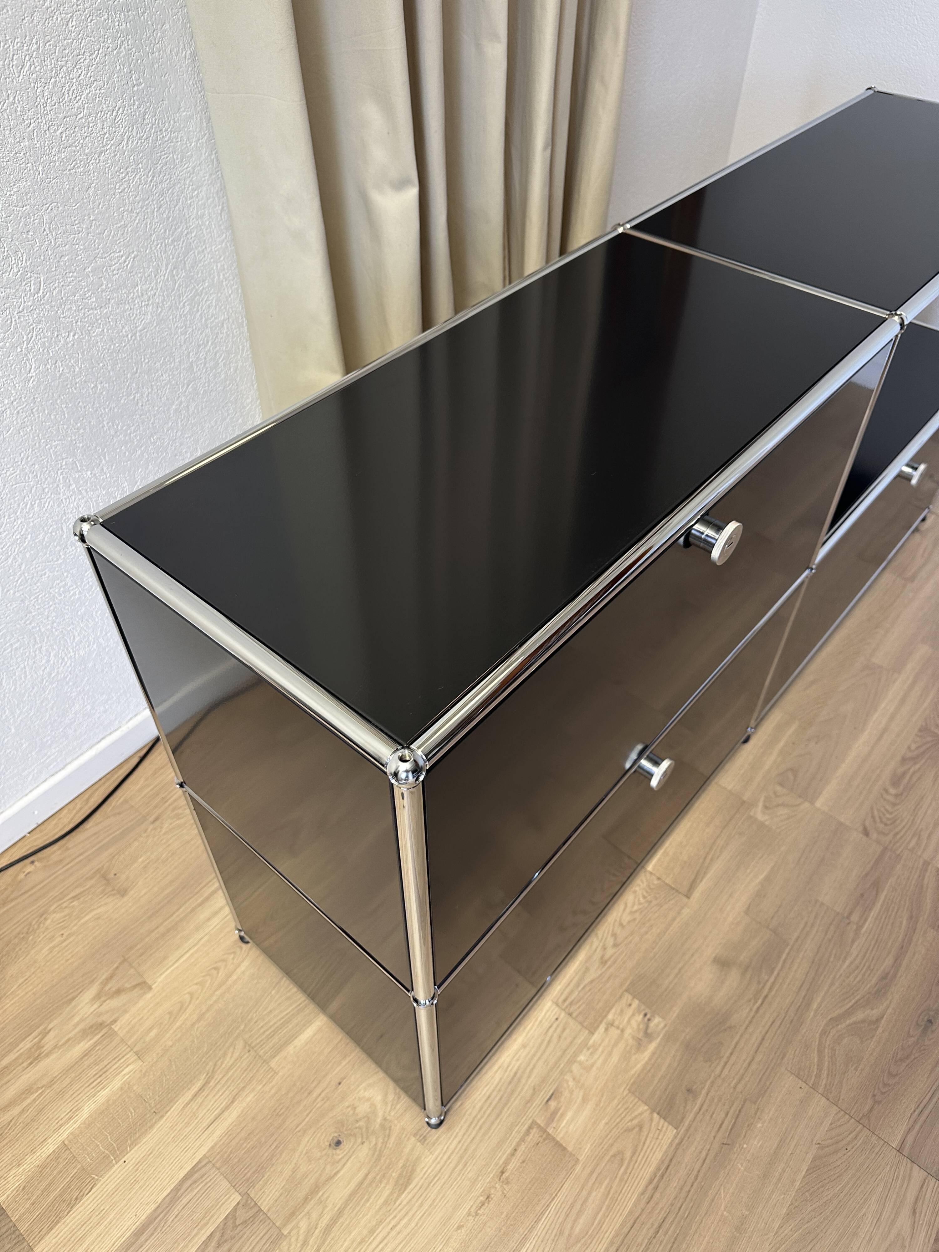 USM Haller chest of drawers in Graphite Black