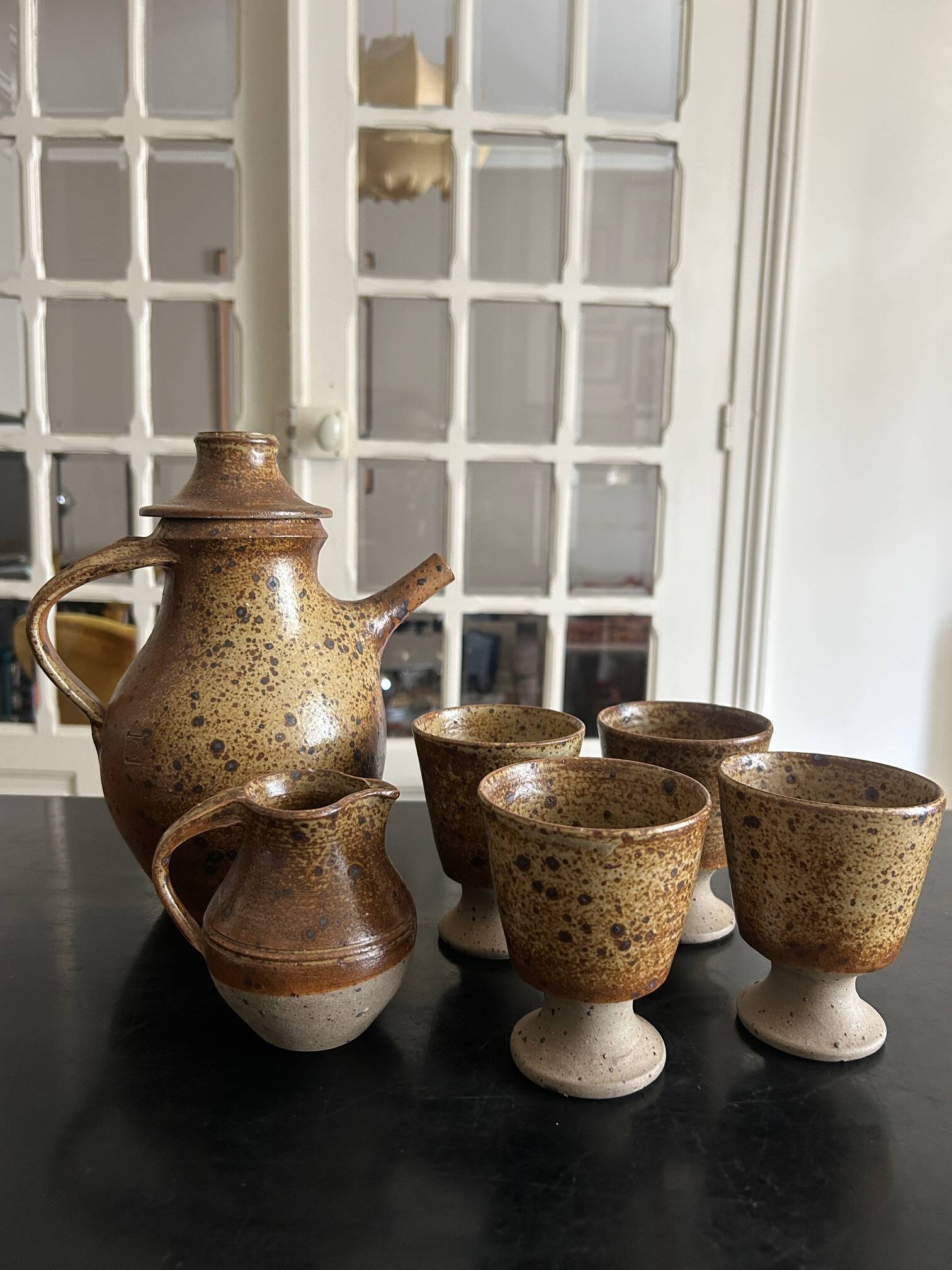 tea or coffee service in stoneware by Charles Gaudry