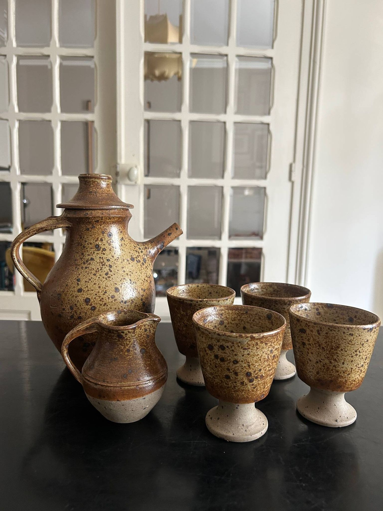 tea or coffee service in stoneware by Charles Gaudry