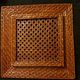 Square placemat in woven rattan and caning