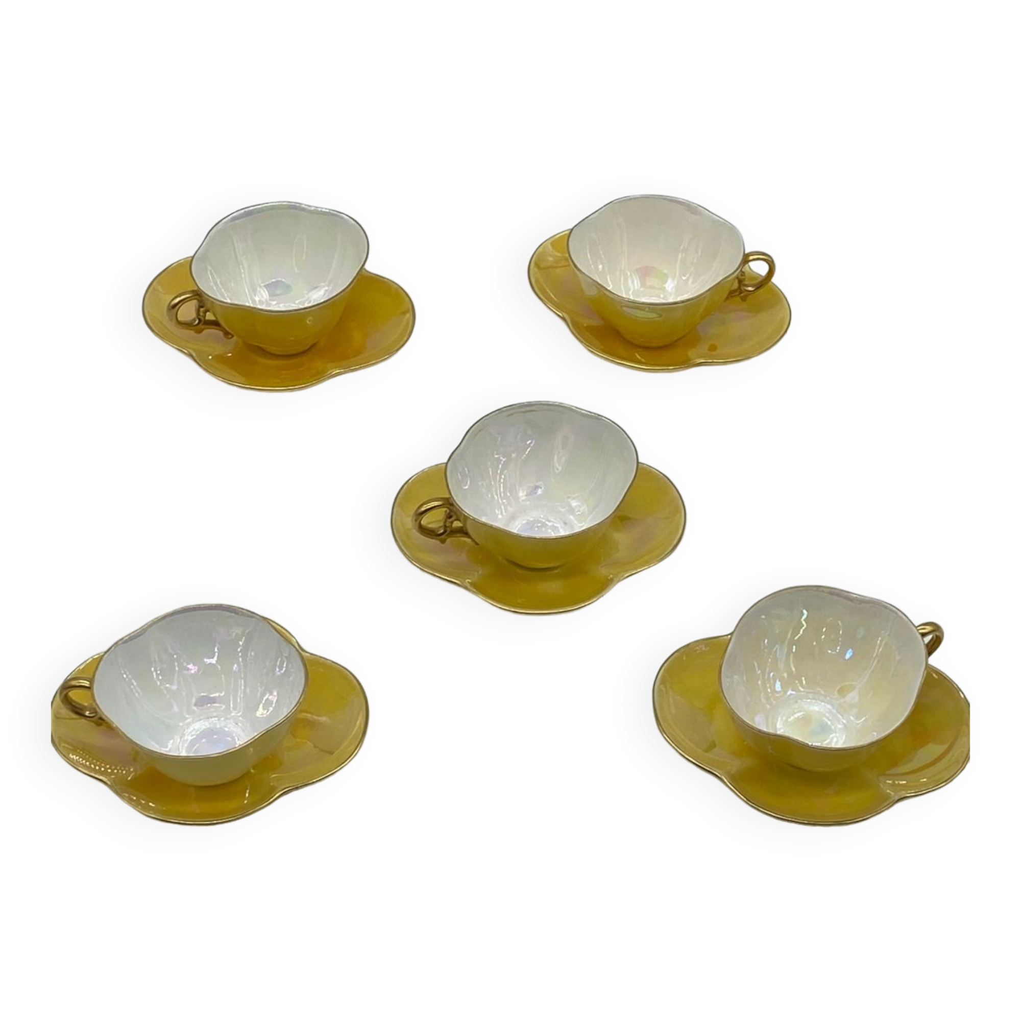 Series of 5 cups and under cups Sarreguemines