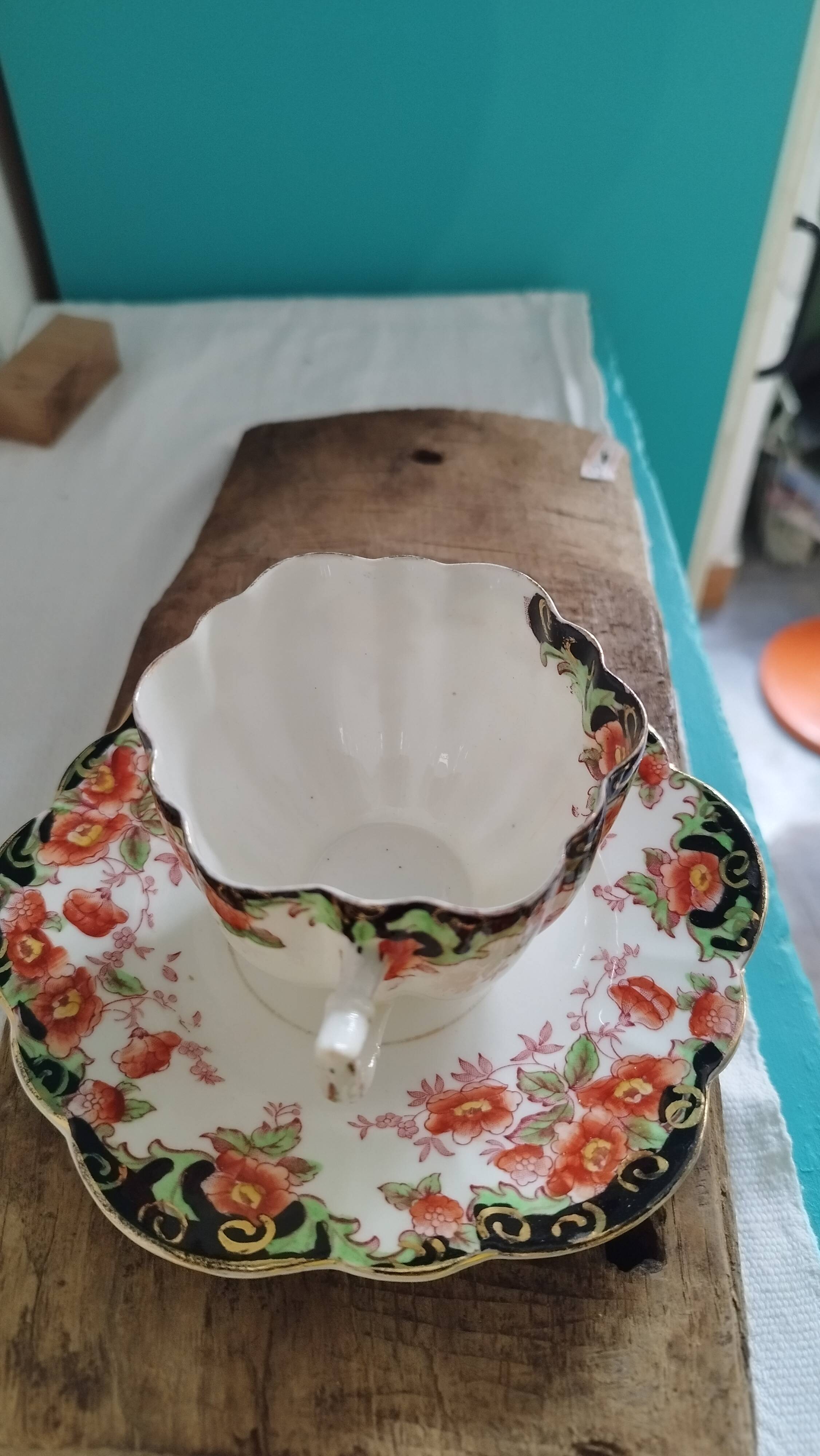 English porcelain cup and saucer