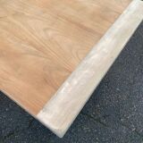 Renovated 20th-century farmhouse dining table with drawer, 200cm.