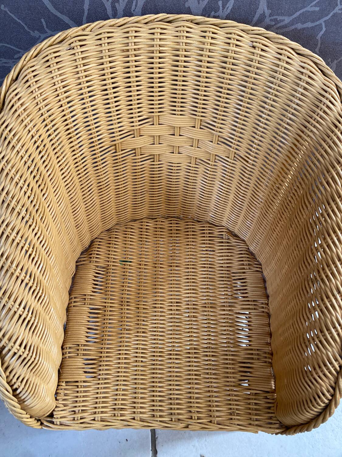 Fauteuil enfant en rotin vintage