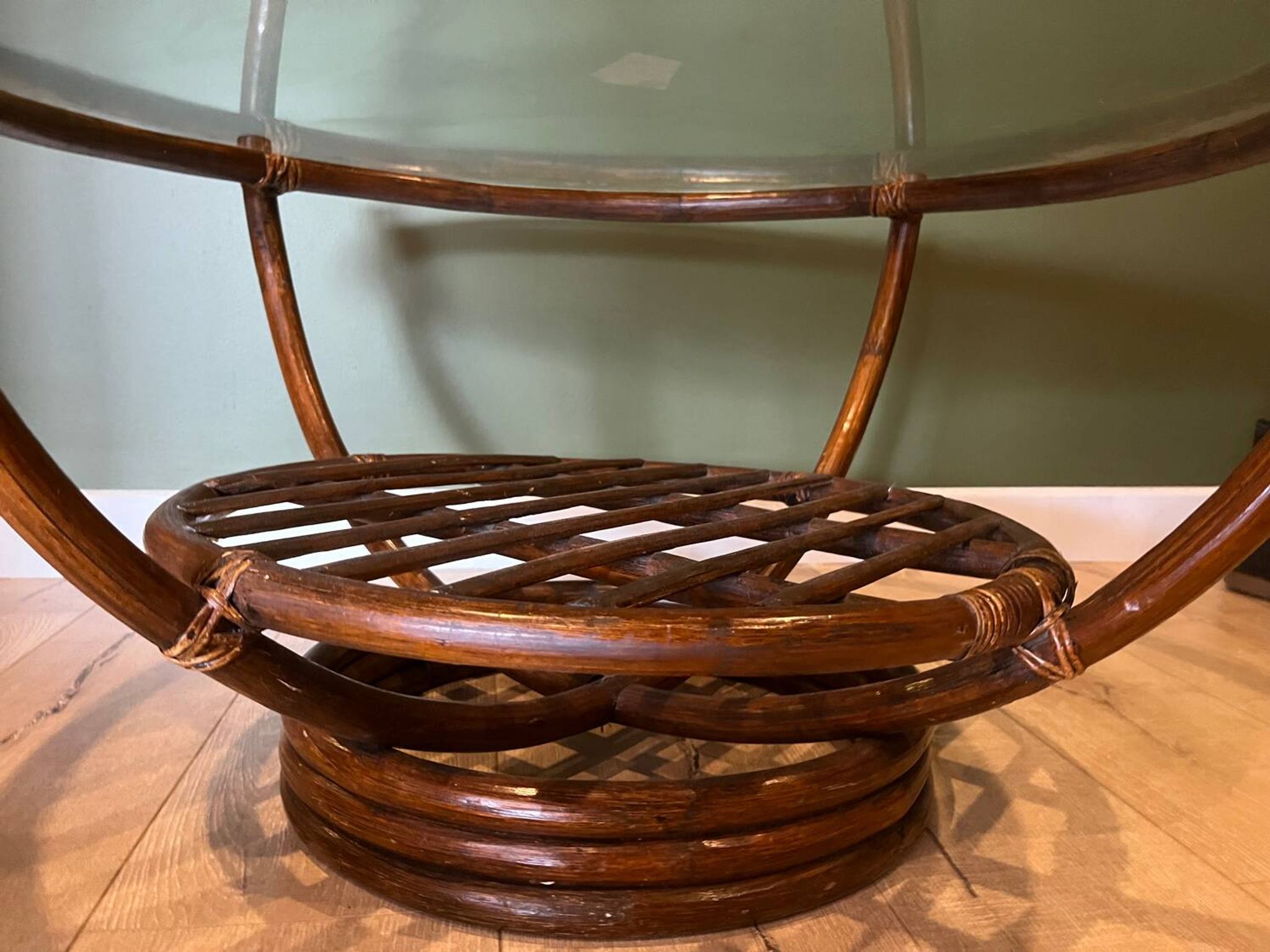 Vintage bamboo rattan coffee table
