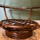 Vintage bamboo rattan coffee table