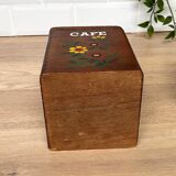 Set of 4 wooden spice jars