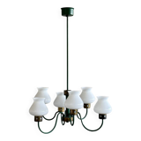 1960s vintage chandelier with opaline lampshade