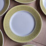 Lot de 9 assiettes plates jaune et doré