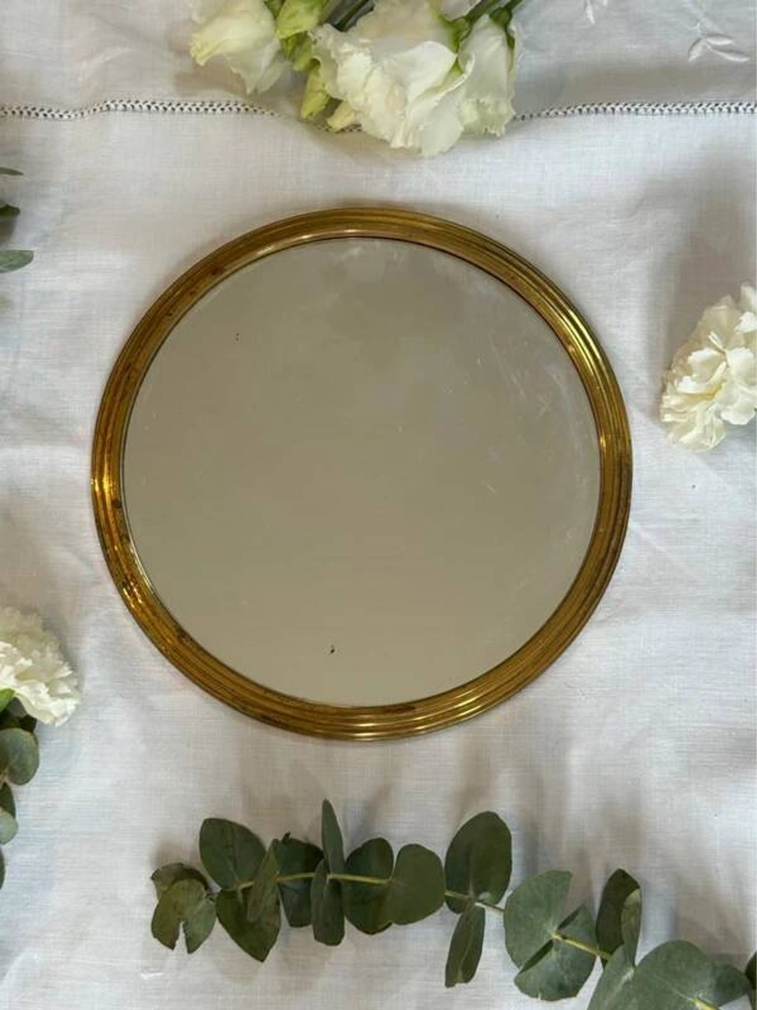Plateau miroir doré vintage