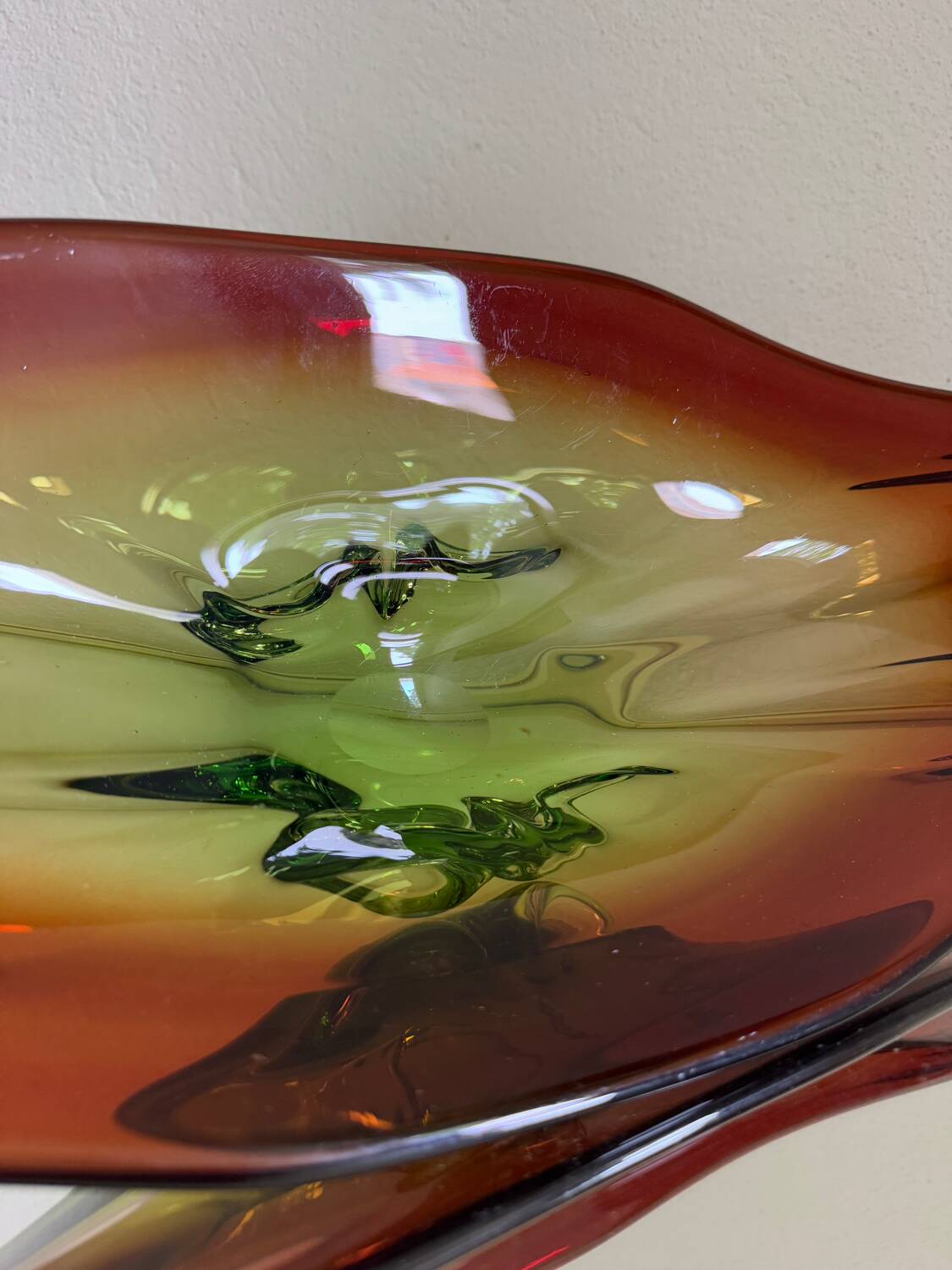 Large Murano crystal bowl from the 60s