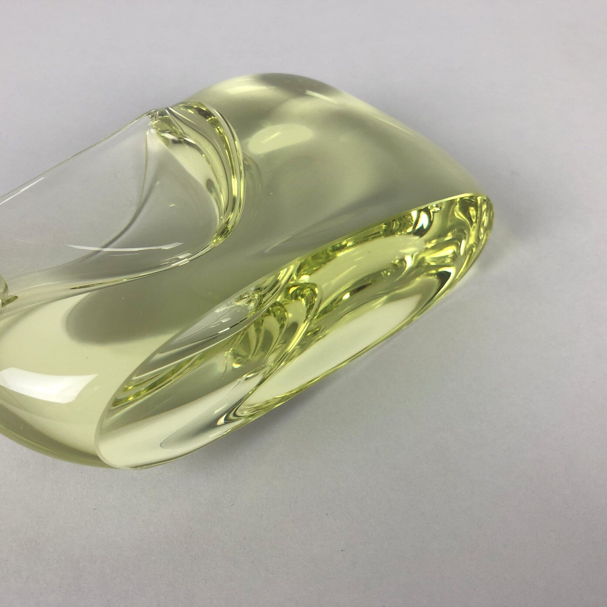 Glass ashtray by Miloslav Klinger for Zelezny Brod Glassworks, 1960's