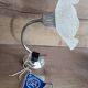 Vintage silver metal wall light and perpex corolla