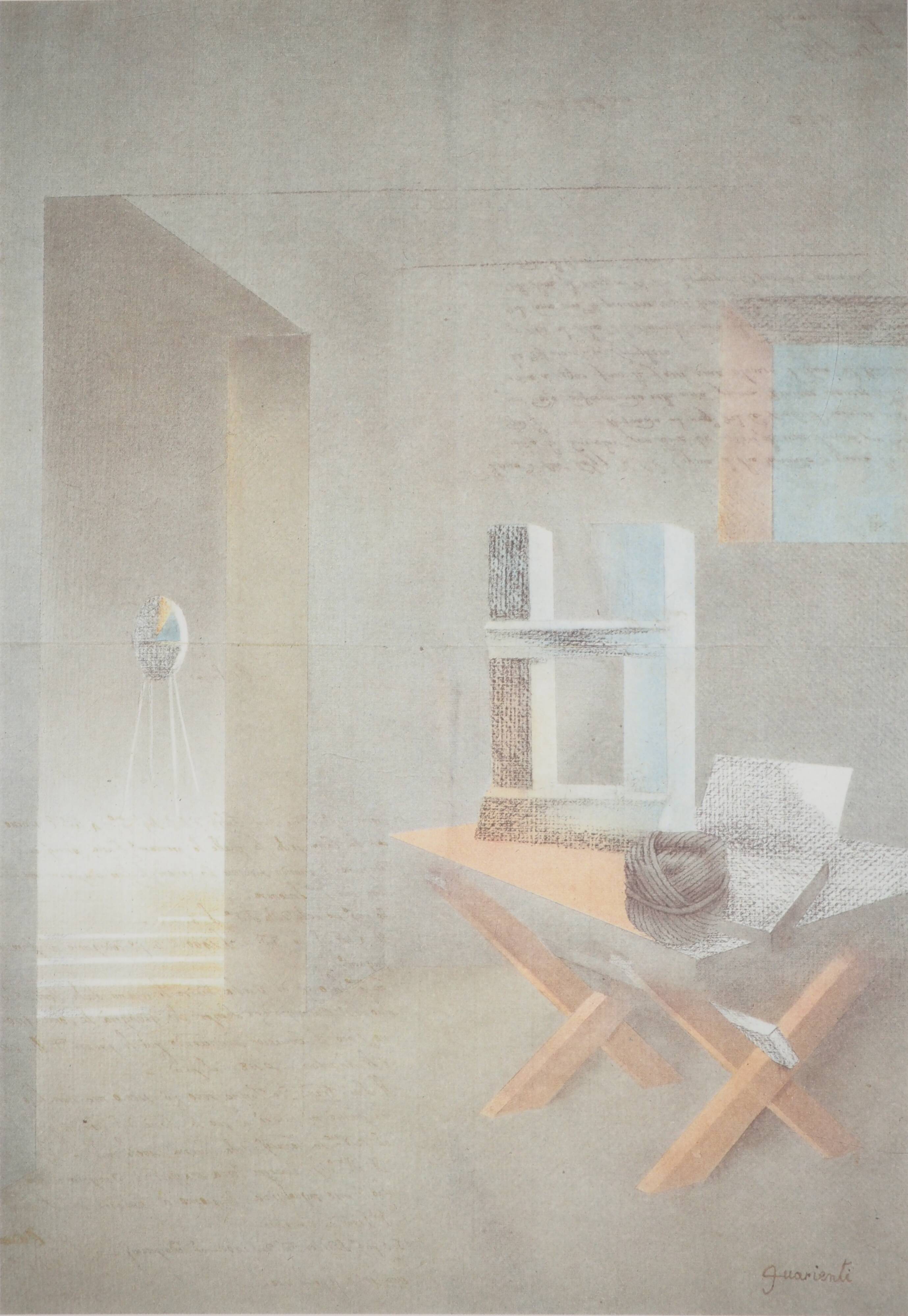Carlo GUARIENTI: Interior Scene, Signed Heliogravure