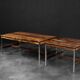 Large Vintage Mid-Century Modern Swedish Rosewood & Aluminium Coffee Table f