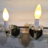 Pair of glass and mirror sconces