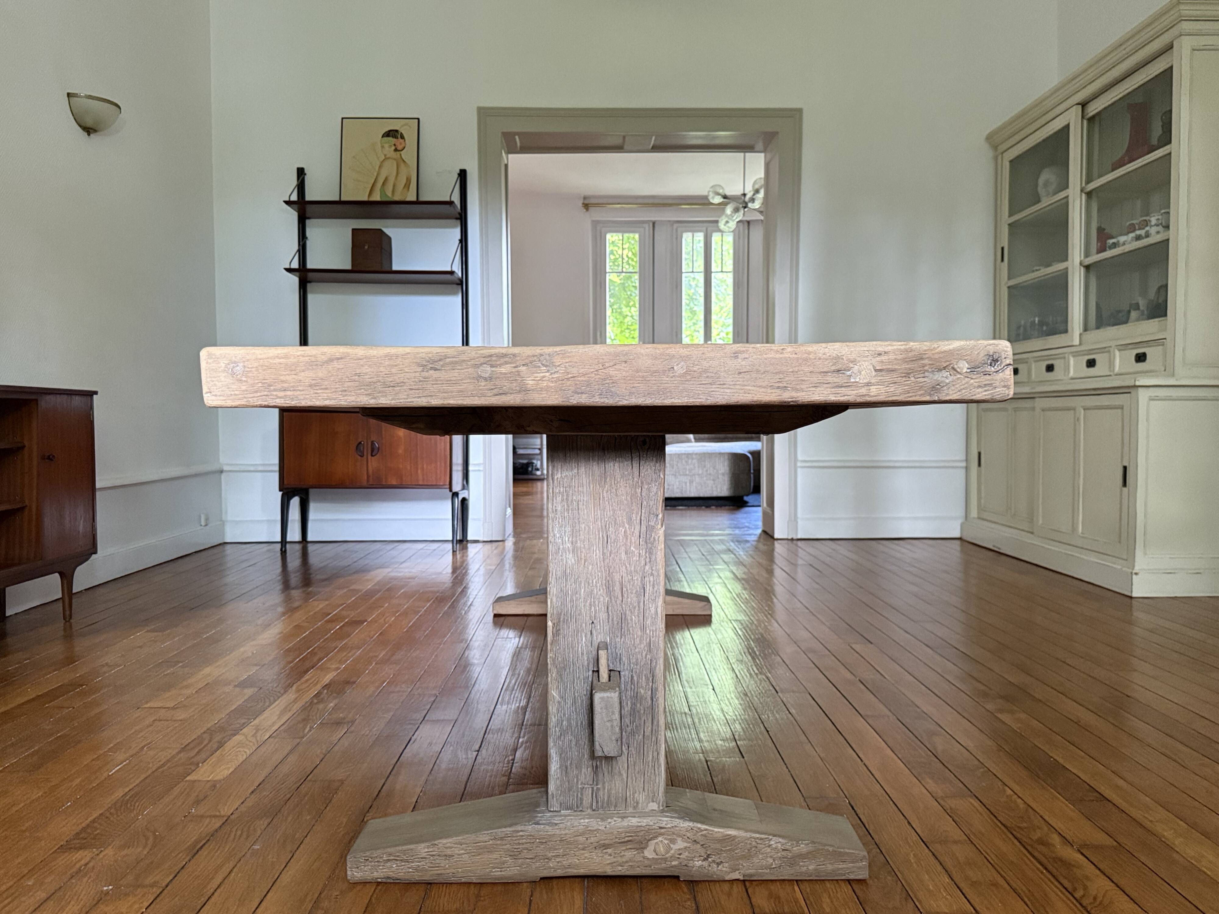 Farmhouse table in old solid oak - HED 200 x 100 cm