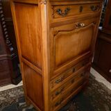 Louis XV style solid cherry wood secretary