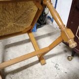 Country armchair in solid oak