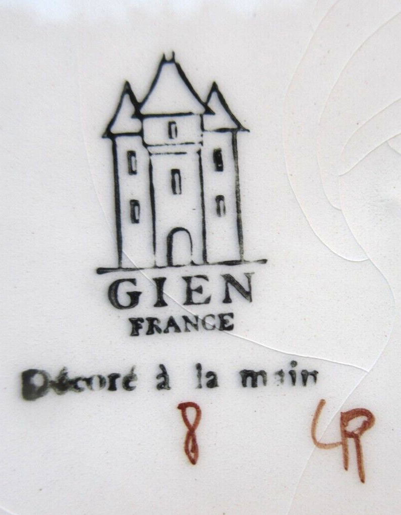 Assiette modèle gibier signée gien, les oiseaux de chasse, les bécasses