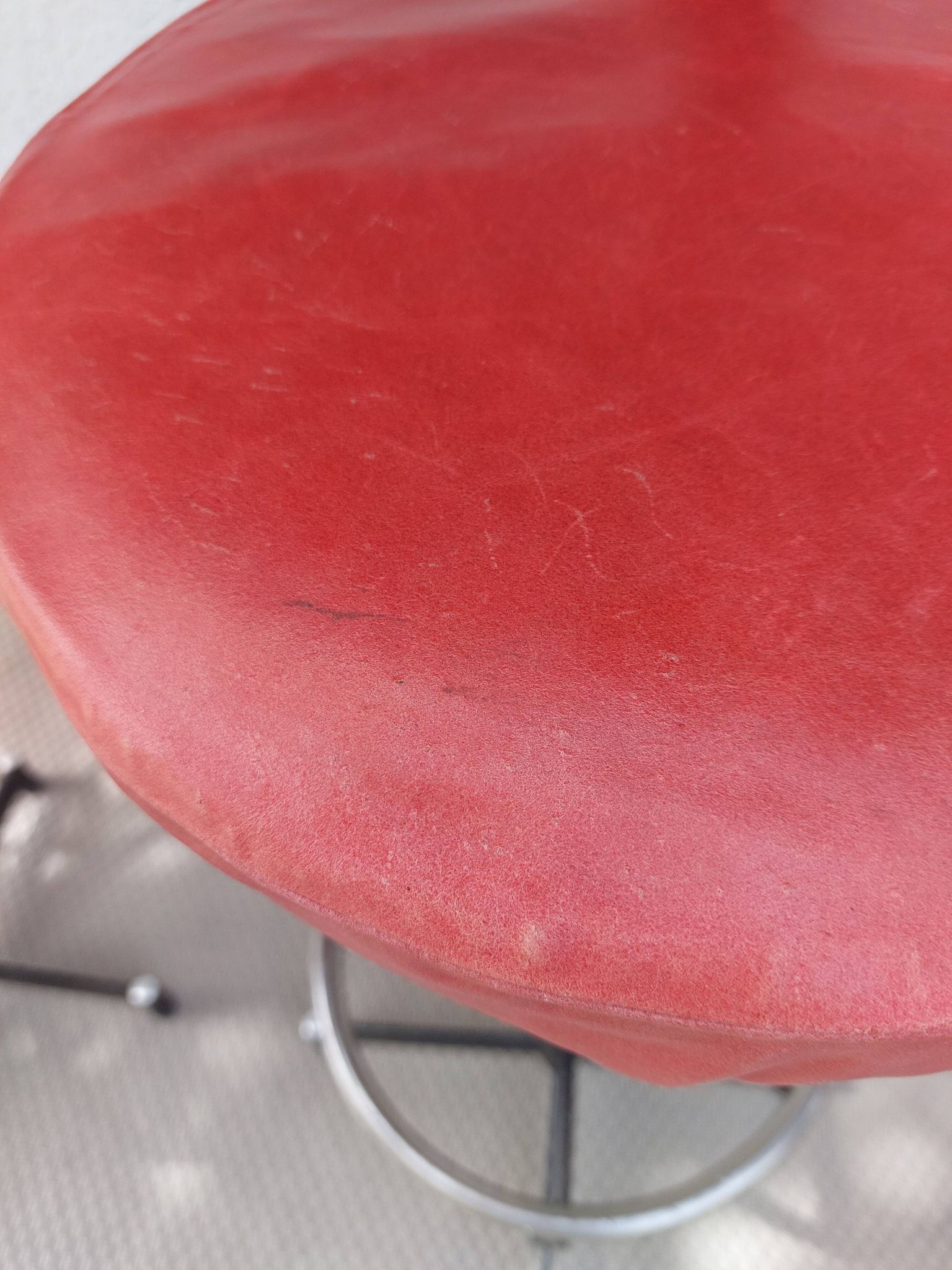 pair of high stools, leather, vintage, industrial