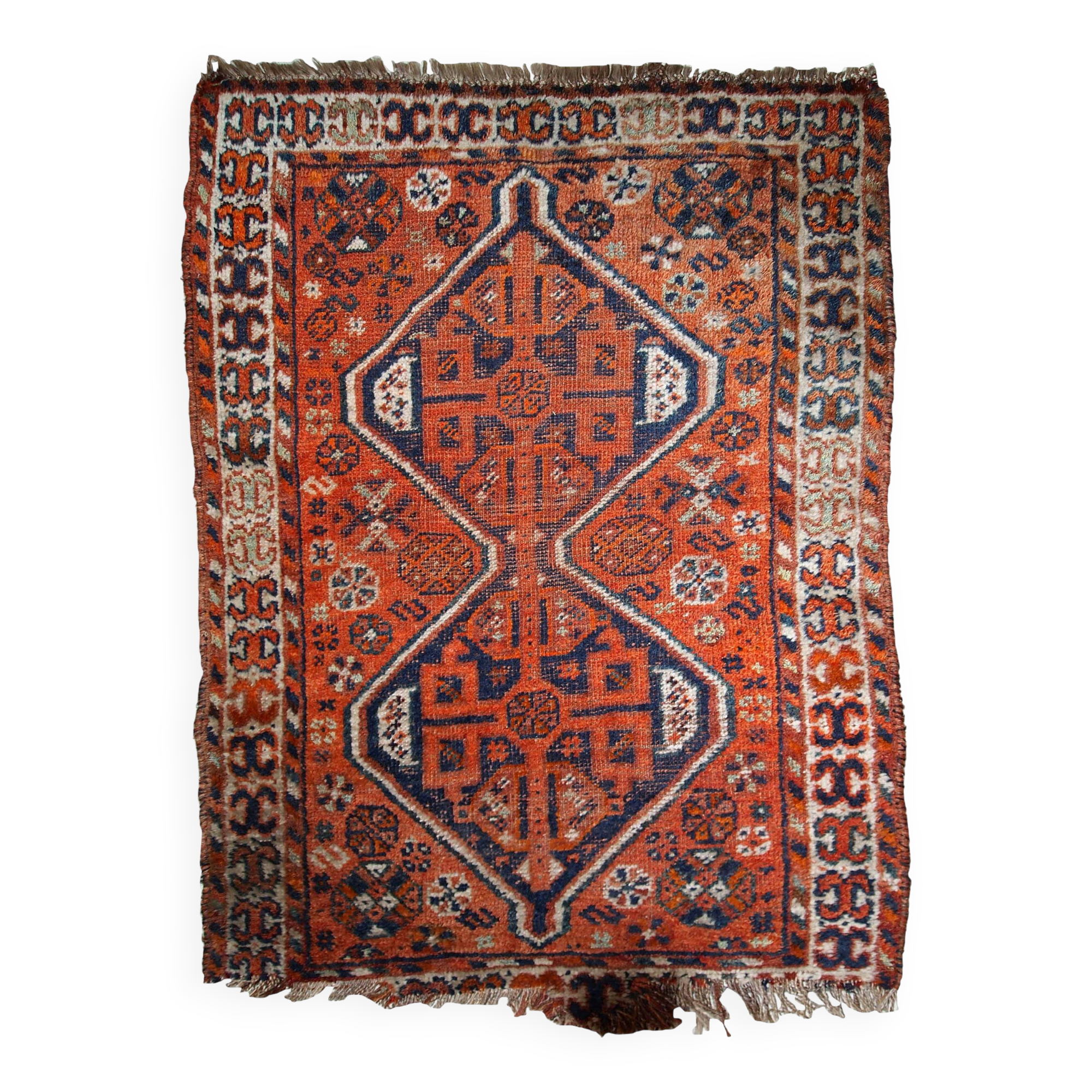 Tapis Antique Shiraz en Laine, Début du XXe Siècle, Élégance Historique