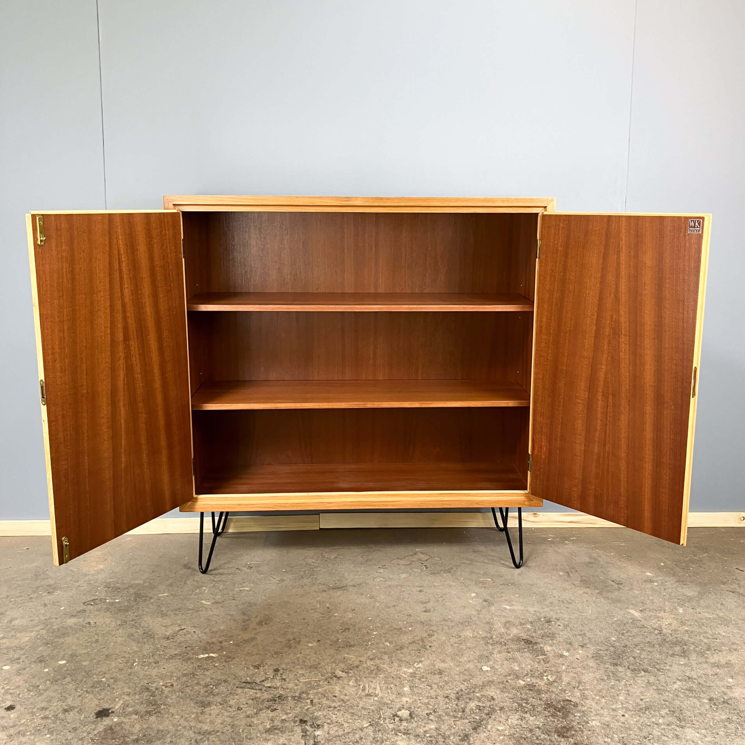 Small cabinet by WK-Möbel on hairpin legs, walnut, 1960s