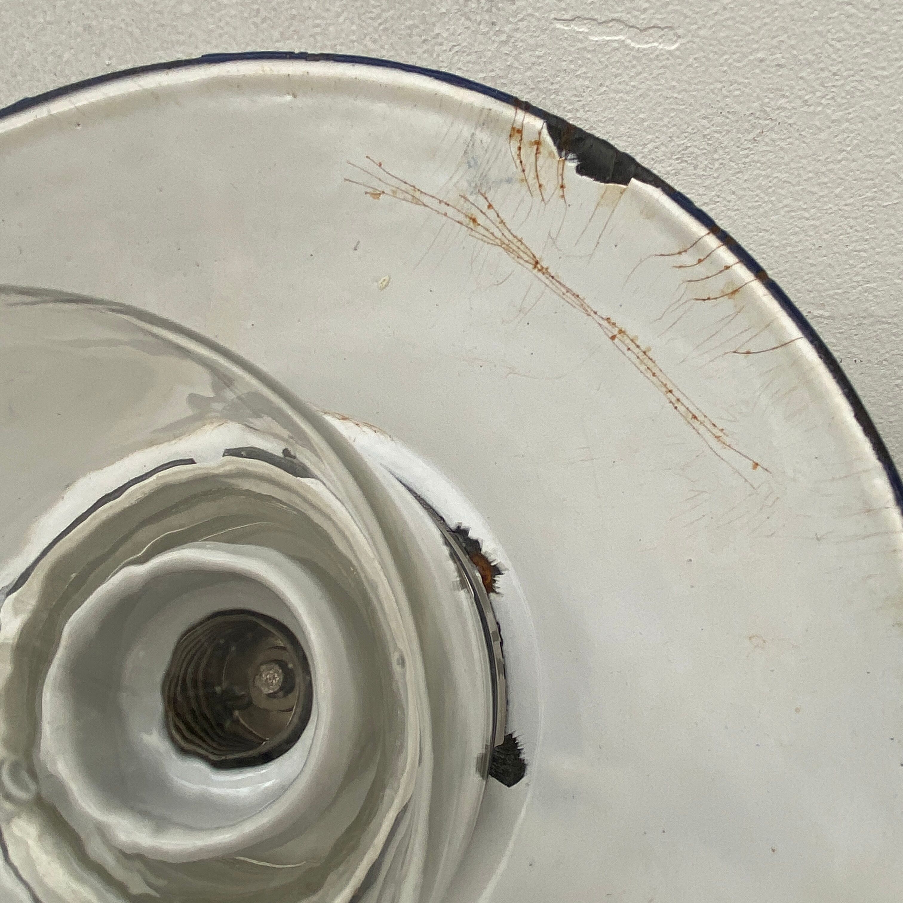 Glass industrial hanging lamp