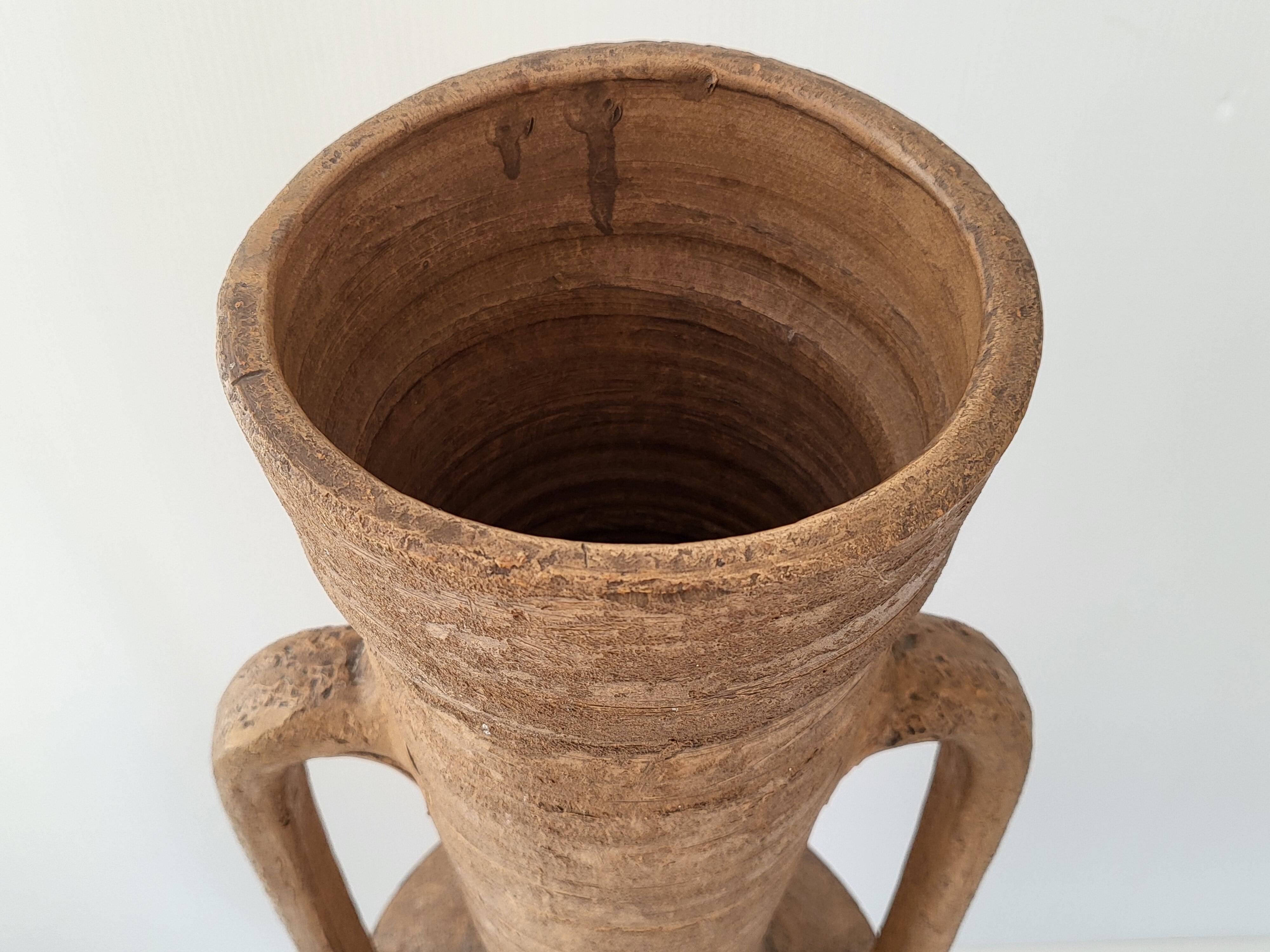 Vintage terracotta amphora vase 1960