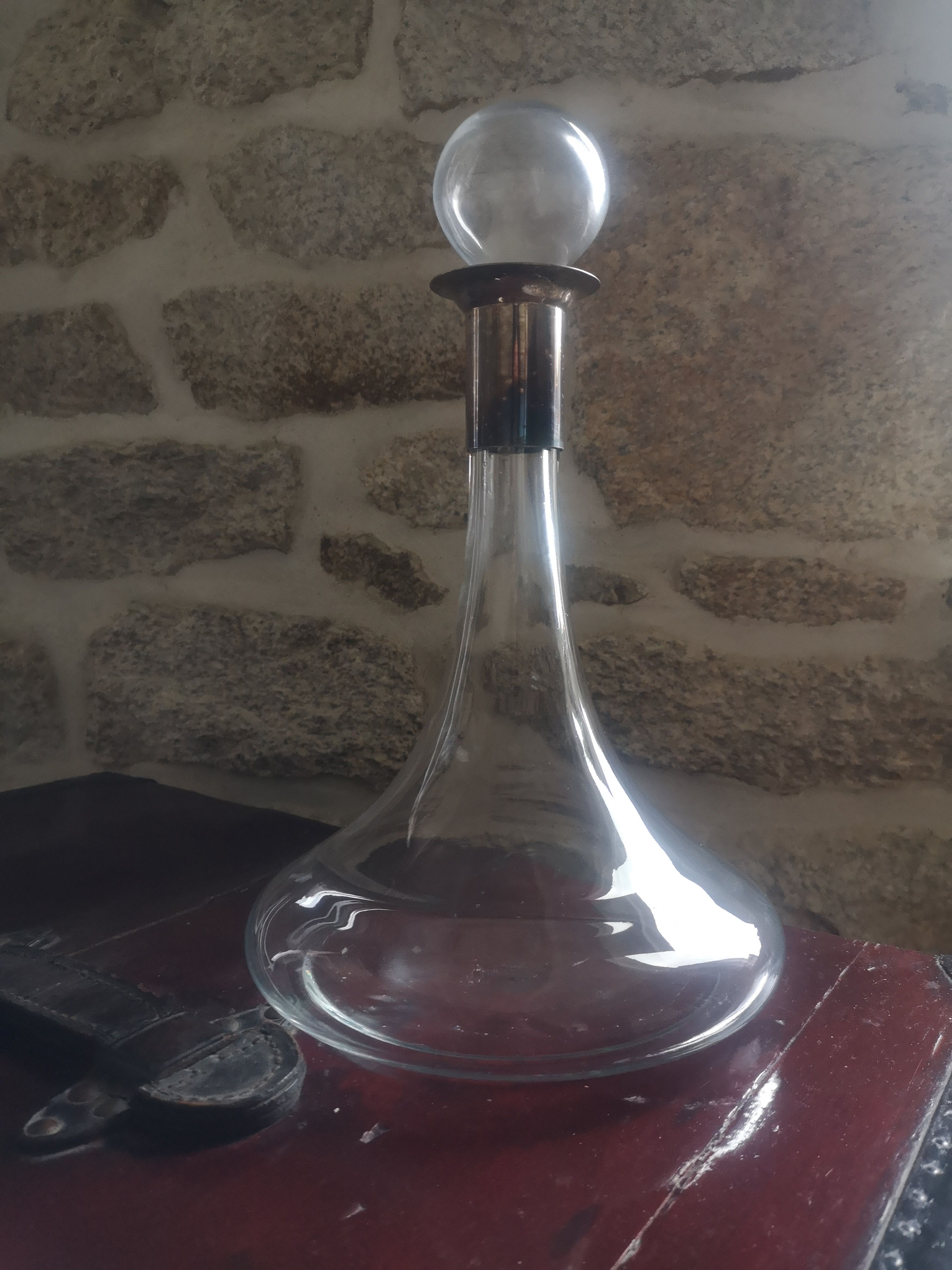 Vintage carafe has decanting