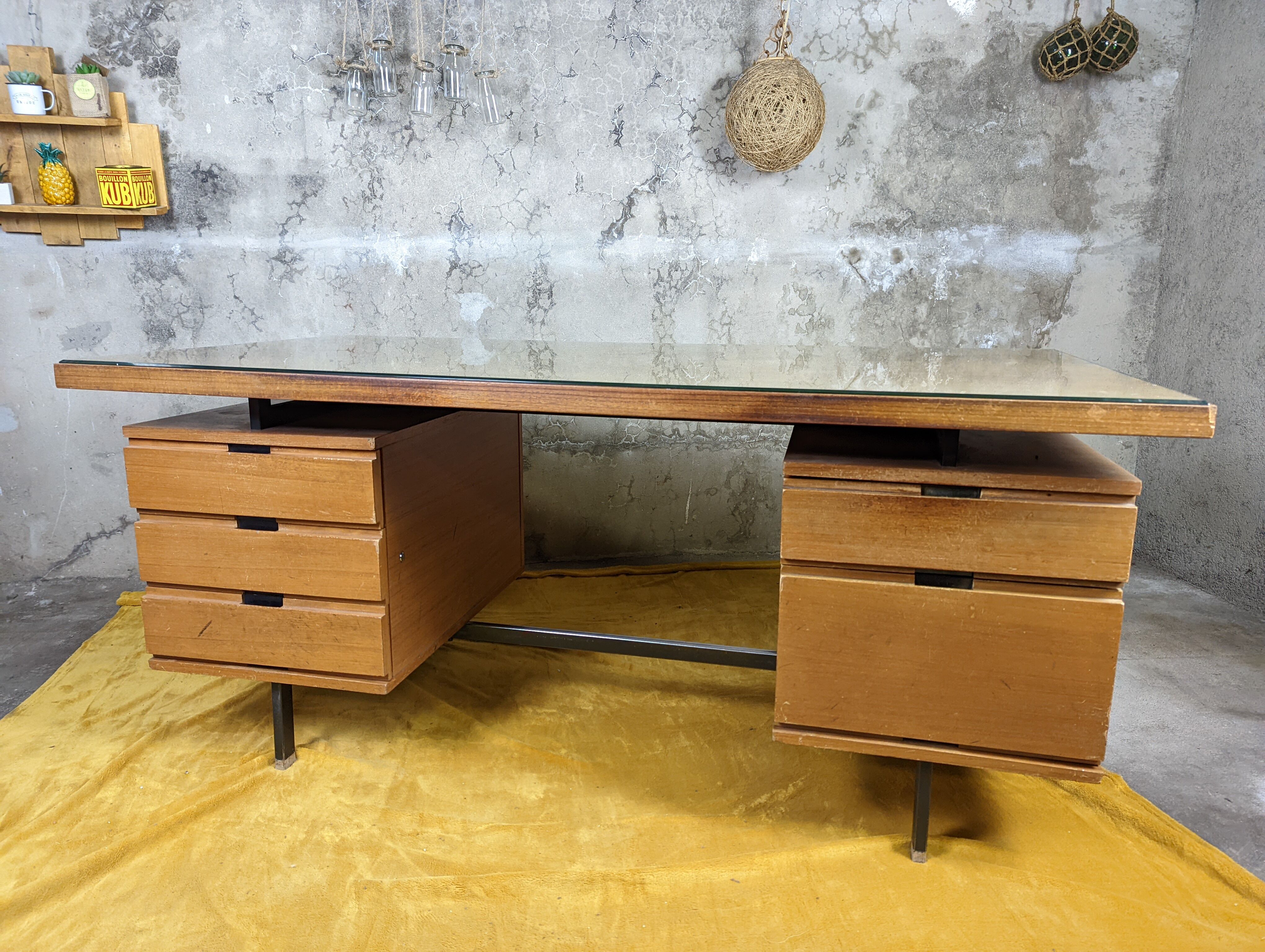 Minvielle desk in mahogany pierre guariche