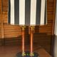 Deknudt Double Column Lamp – Wood, Brass, Marble – Restored
