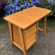 Vintage desk with beech compass legs with 3 drawers.