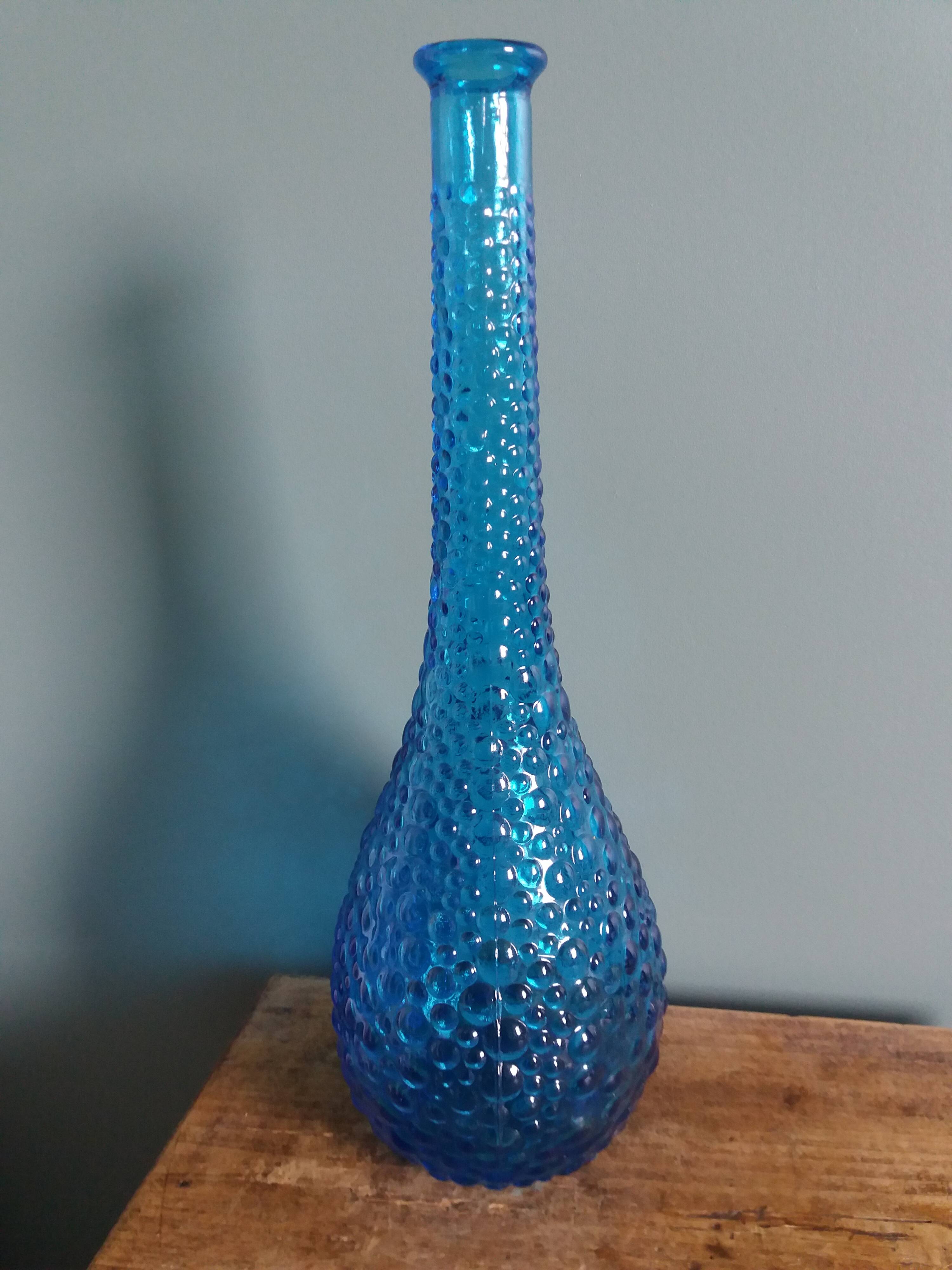 Empoli carafe in turquoise blue glass