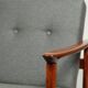 Scandinavian armchair in teak and gray fabric by E.Homa, 1960