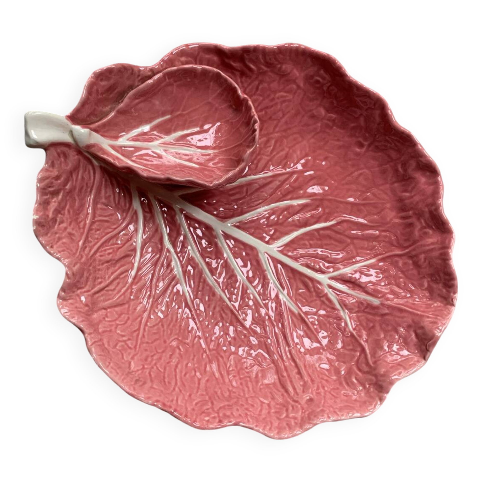 Cabbage leaf barbotine dish