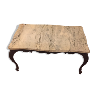 Marble and brass coffee table