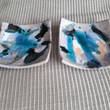 1 set of 2 Corsican ceramic trinket trays