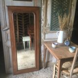 Beveled oak mirror