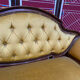 Louis XV style bench upholstered yellow velvet