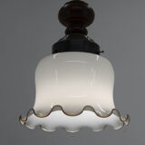 Mid-Century Glass Pendant, 1980s