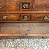 Louis XVI period chest of drawers in walnut, oak and fir, 18th century