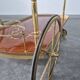 1970s drinks bar cart with side flaps in marquetry