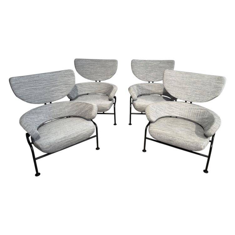4 fauteuils Tre Pezzi par Franco Albini pour Cassina