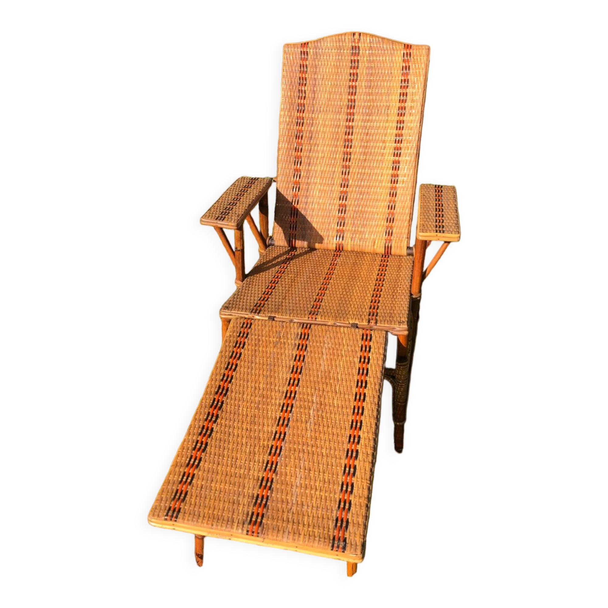 Rattan and wicker deck chair