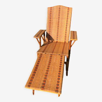 Rattan and wicker deck chair