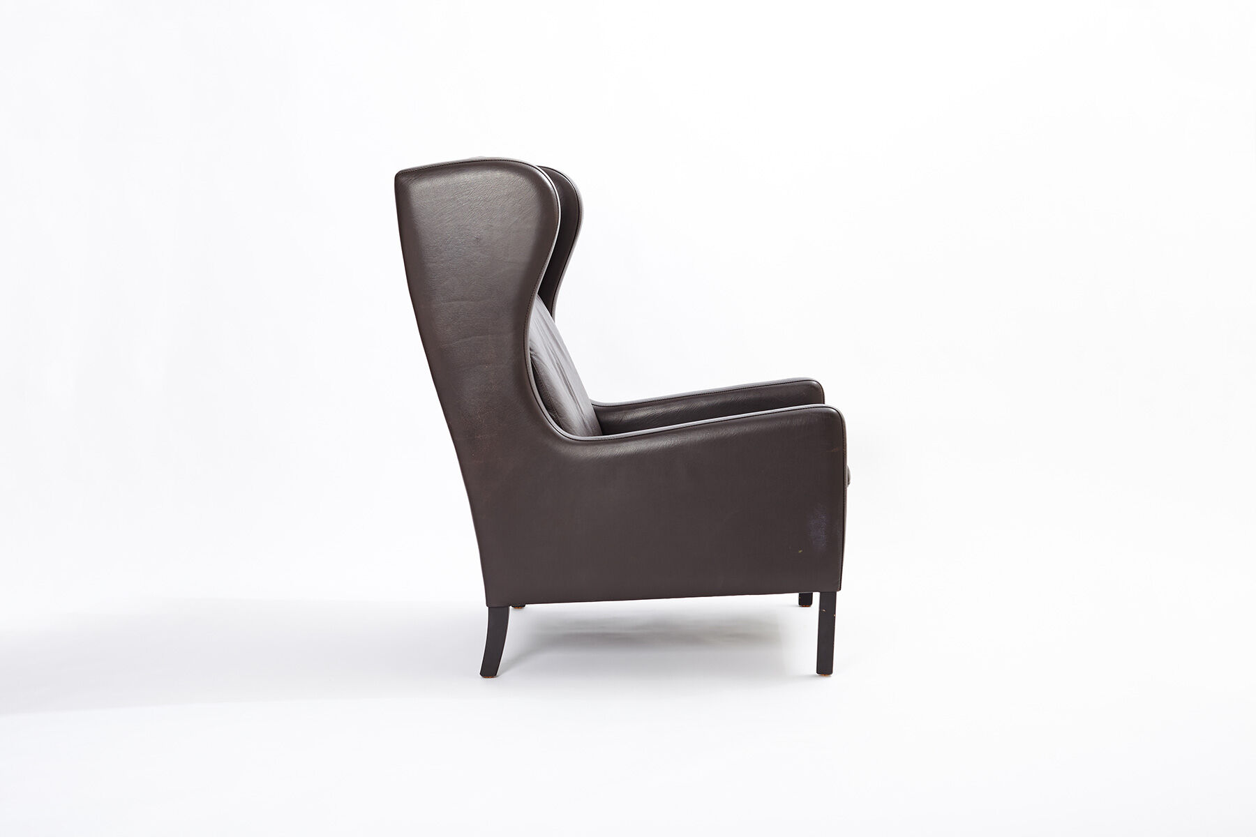 Mid-Century danish highback armchair with footrest