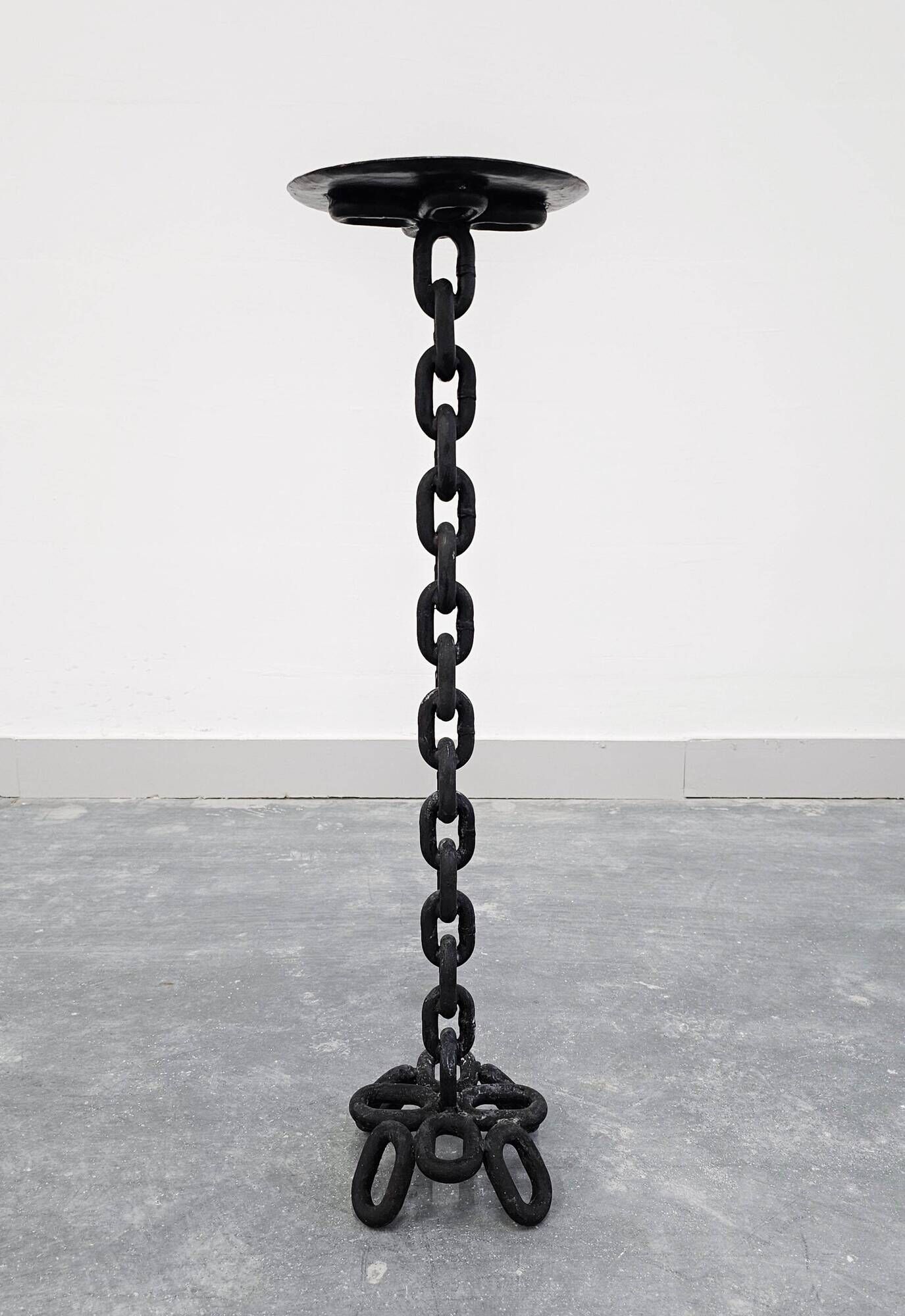 Grand brutalist chandelier in iron chain, 1960s