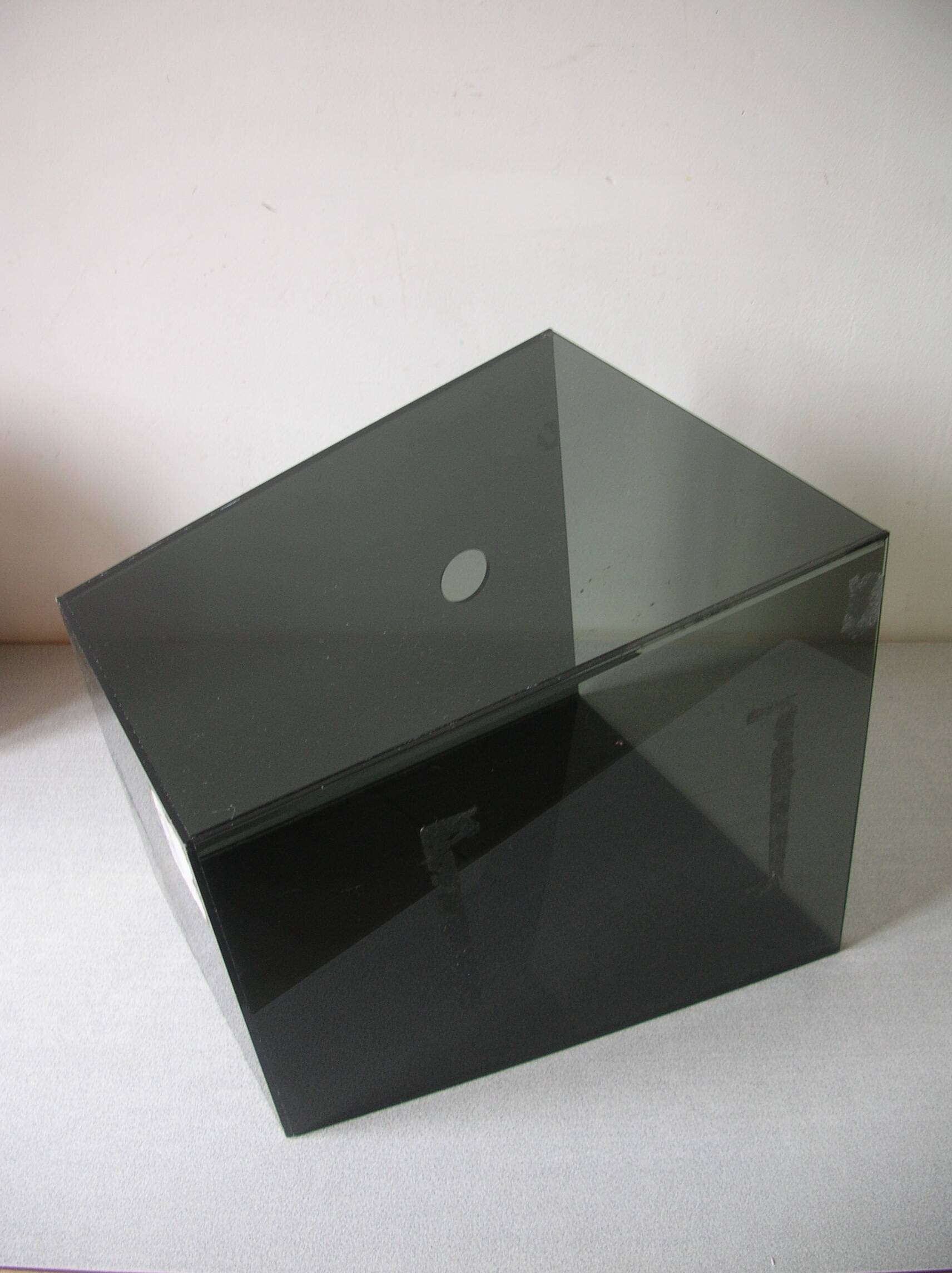 Gray plexiglass waste paper basket 30 cm