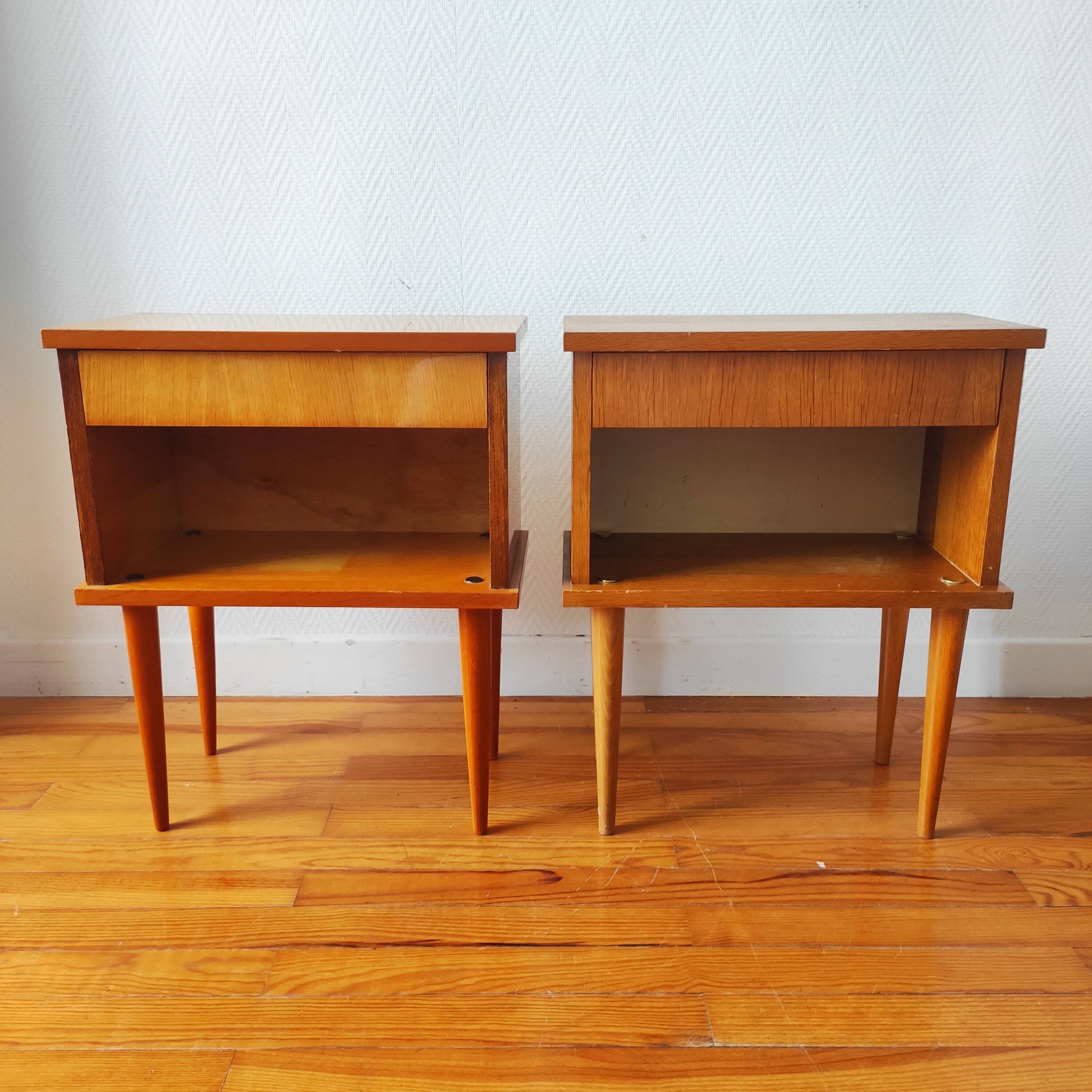 Paire de tables de chevets style scandinave